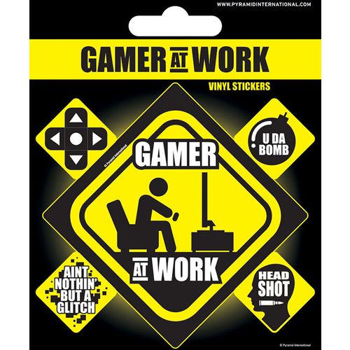 PYRAMID GAMER AT WORK VINYL STICKER slika 1