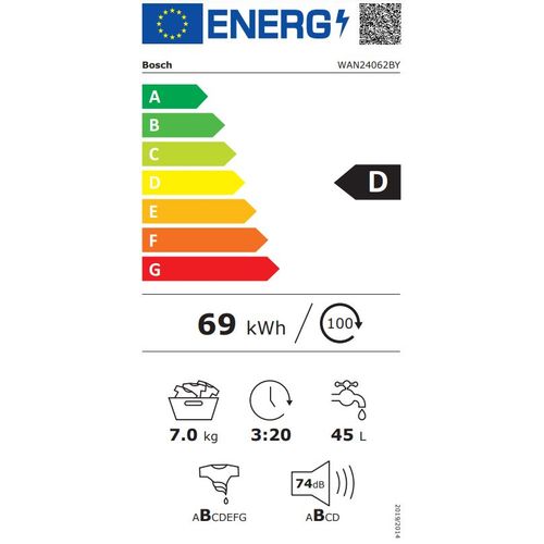 Bosch WAN24062BY Veš mašina,7 kg, 1200 rpm, EcoSilence Drive™, SpeedPerfect, ActiveWater™ Plus, Dubina 55 cm slika 9