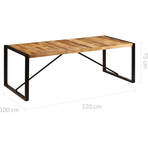 Blagovaonski stol 220 x 100 x 75 cm masivno drvo manga slika 5