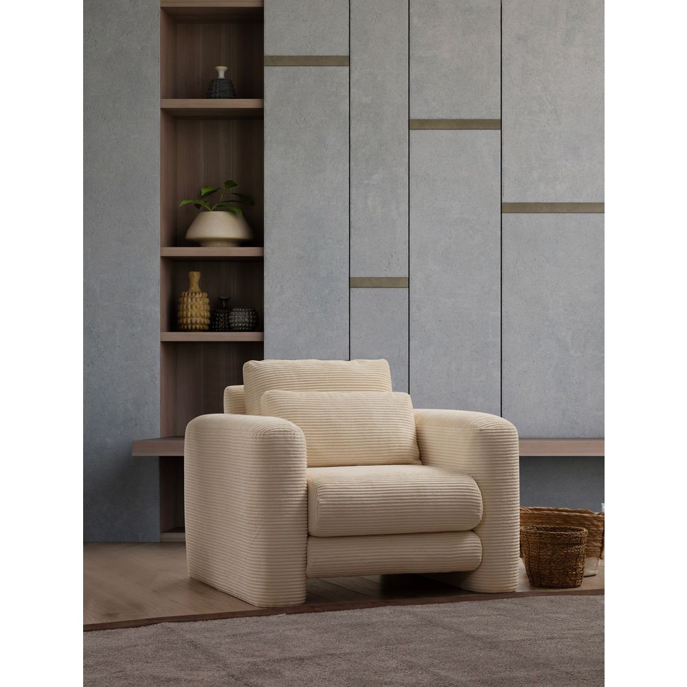 Lily Beige - Elegantna Bež Fotelja s Naslonima za Ruke slika 1