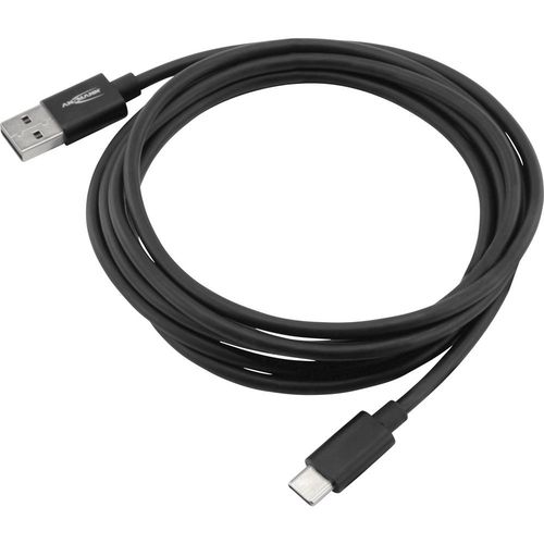 Ansmann USB kabel USB 3.2 gen. 1 (USB 3.0) USB-A utikač, USB-C® utikač 2.00 m crna aluminijski utikač, TPE plašt, utikač primjenjiv s obje strane 1700-0081 slika 3