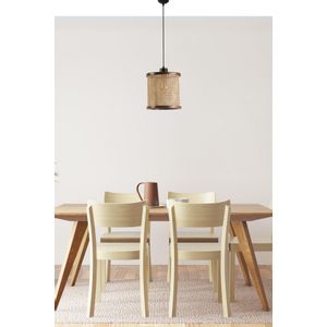 Gizem Orta Tekli Ceviz Rattan Sarkıt Walnut Chandelier