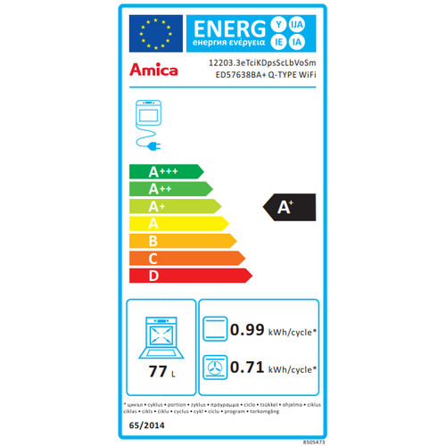 Amica Ugradbena Pećnica ED57638BA + Q-TIP WiFi (56965) slika 5