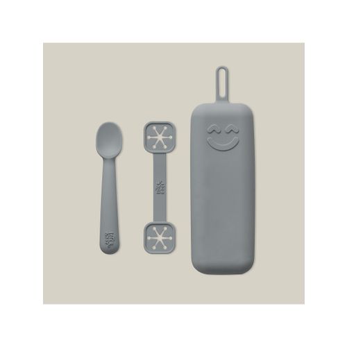 Interbaby set silikonskog pribora za jelo Petrol Grey slika 1