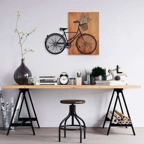 Wallity Ukrasni drveni zidni dodatak, Historical Floral Bike - L - 376 slika 5