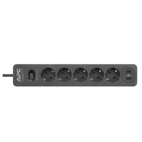 APC Essential SurgeArrest 5 Outlet 2 USB Ports Black 230V Germany slika 2