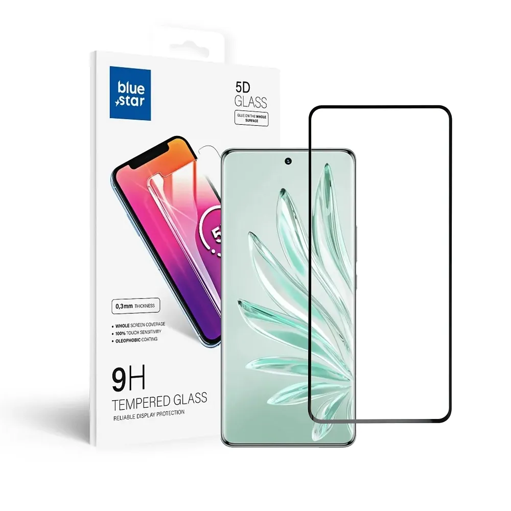 Blue Star 5D kaljeno staklo - za Honor 70 - crno slika 6