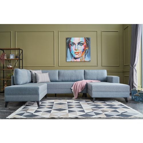 Atelier Del Sofa Kutna garnitura na razvlačenje, Plava, Efsun - Blue slika 1