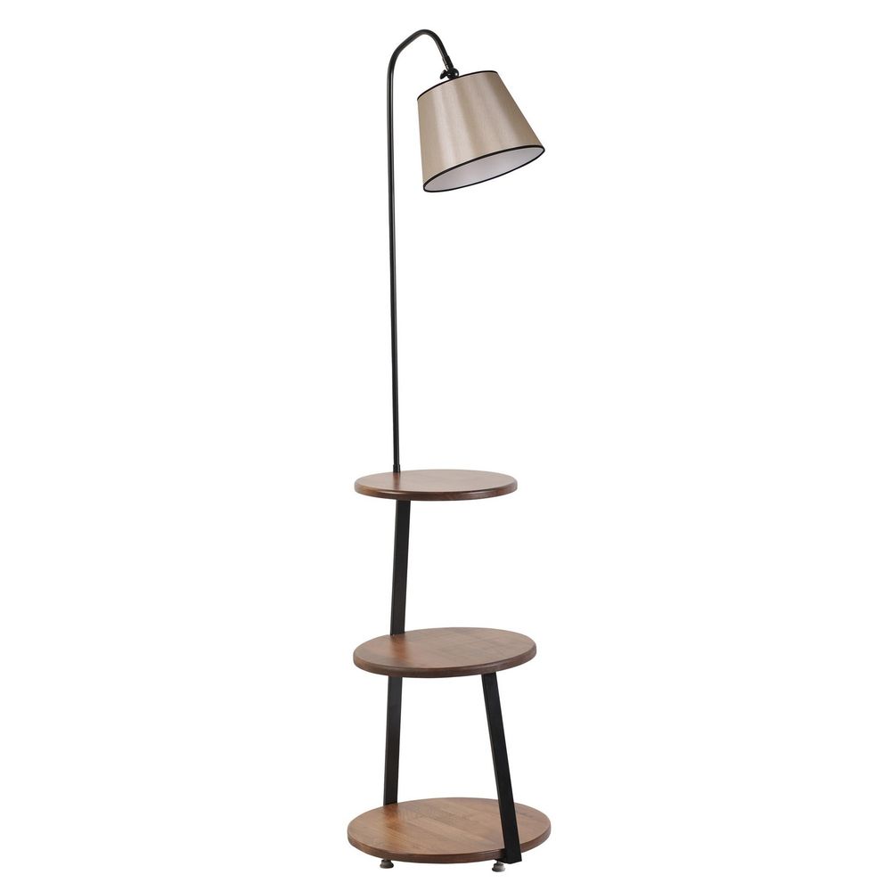 Stojeća Lampa Sorti 8743-5 u Sivoj Boji sa Orahovim Detaljima slika 2