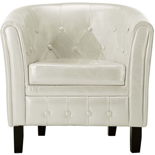 Fotelja od umjetne kože bijela slika 24