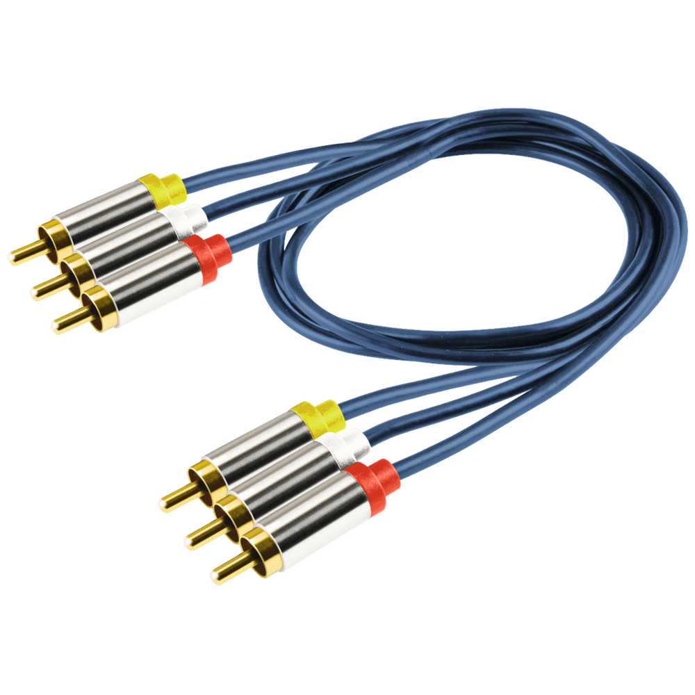 home RCA stereo kabl,3xRCA muški, 3xRCA muški,premium kv., 1.0m - A 4-1M slika 1
