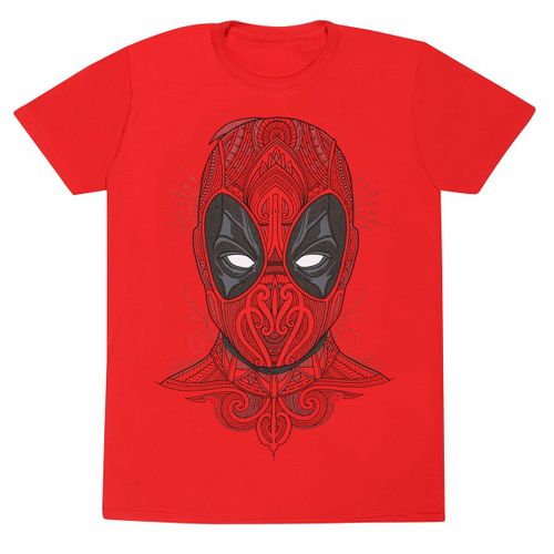 Majica Kratkih Rukava Deadpool Tattoo Style Crvena Uniseks XXL slika 1