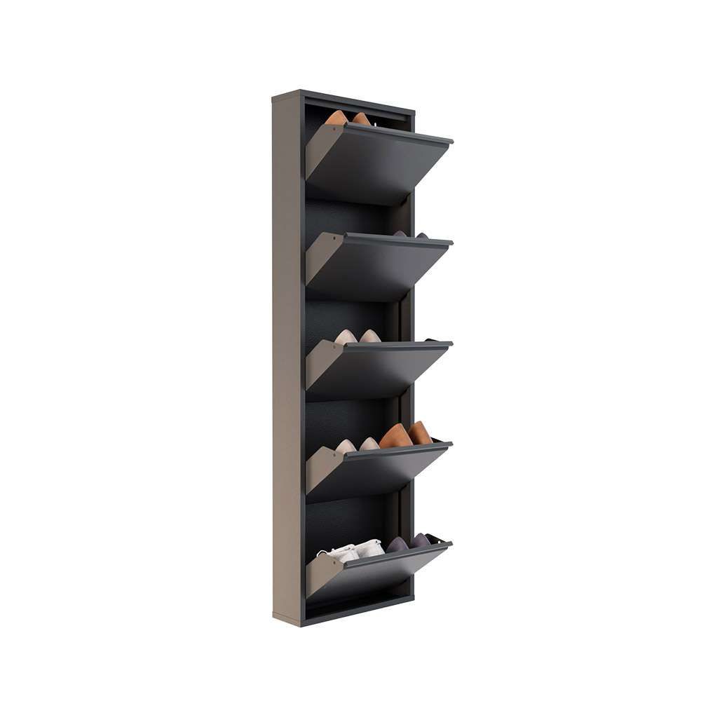 Kabinet za cipele - 5 komada, metalni, antracit boje slika 8