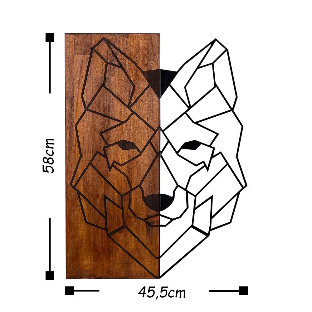 Wolf1 Orašasti Ukras za Zid u Crnoj Boji slika 3