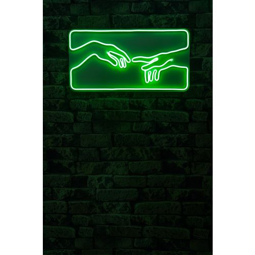 Wallity Ukrasna plastična LED rasvjeta, Creation of Adam - Green slika 12