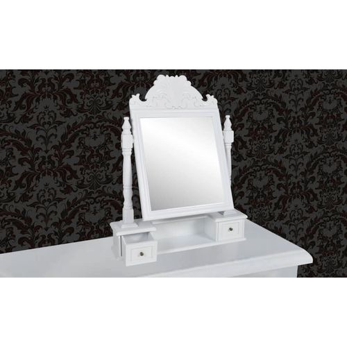 Toaletni stolić s pravokutnim nagibnim ogledalom MDF slika 44