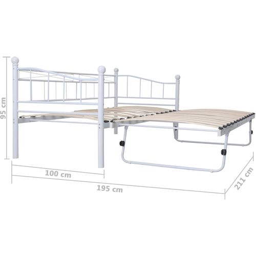 Okvir za krevet bijeli čelični 180 x 200 / 90 x 200 cm slika 30