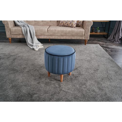 Atelier Del Sofa Tabure, Plava, Lindy Puf - Blue slika 2