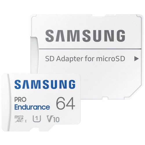 Samsung MB-MJ64KA/EU MicroSD 64GB, PRO Endurance, SDXC, UHS-I (SDR014) U1 V10 Class10, Read up to 100MB/s, Write up to 30MB/s, w/SD adapter slika 1