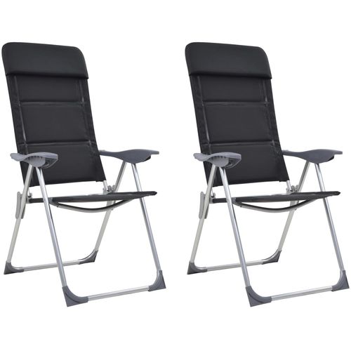 Stolice za kampiranje 2 kom crne 58 x 69 x 111 cm aluminijske slika 10