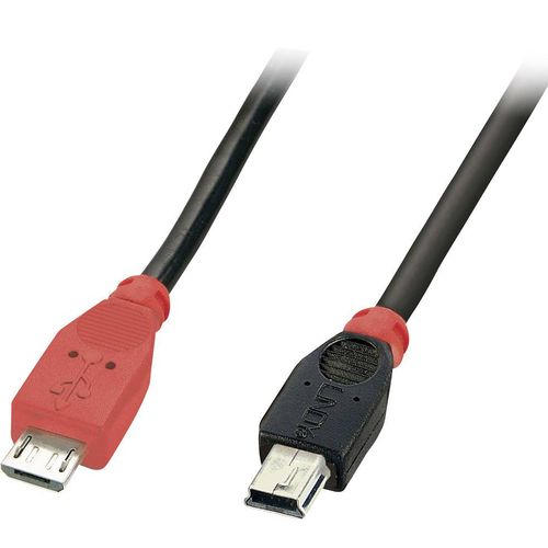 LINDY USB kabel USB 2.0 USB-Micro-B utikač, USB-Mini-B utikač 0.50 m crna s otg funkcijom 31717 slika 2