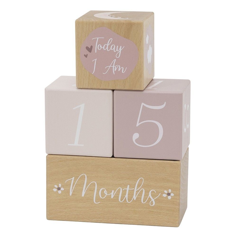 Label Label Drvene kocke Milestone, Pink slika 2