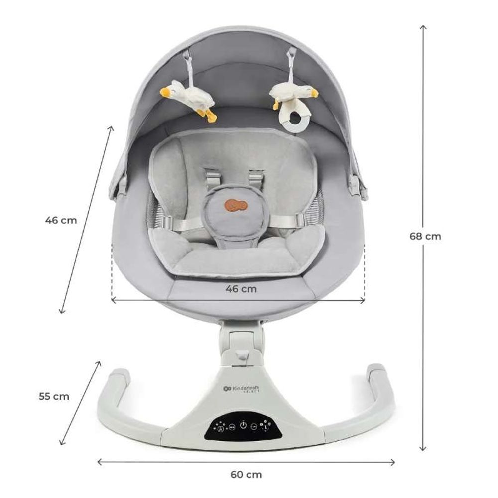 Kinderkraft Električna ležaljka Tulsy, Grey slika 10
