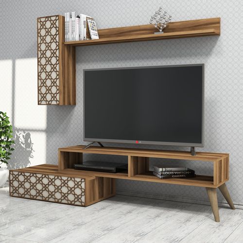 Woody Fashion TV jedinica, Planet - Walnut, Cream slika 1