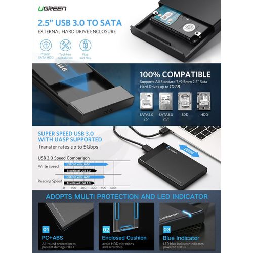 Ugreen kutija za HDD 2.5'' s USB 3.0 na SATA sučeljem slika 6