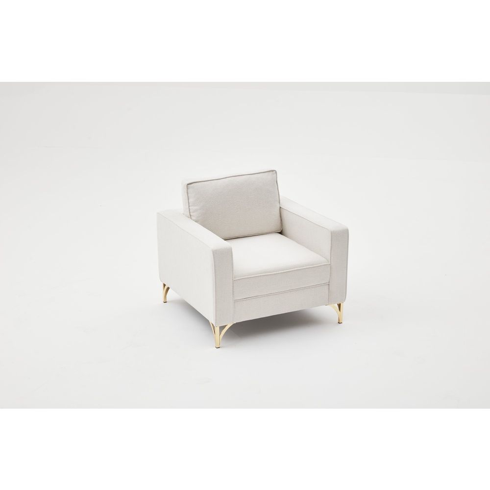 Berlin - Krem, Zlatni Jednosjed Sofa slika 3