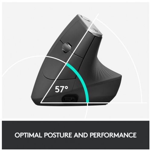 Logitech MX VERTICAL ergonomska bežična miš, Bluetooth, Unifying, USB-C slika 2