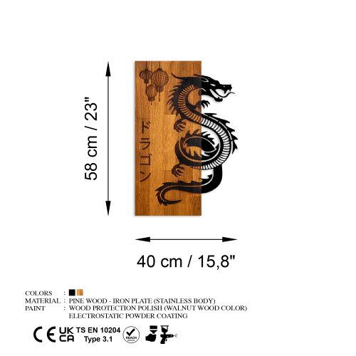 Dragon WalnutBlack Decorative Wooden Wall Accessory slika 7