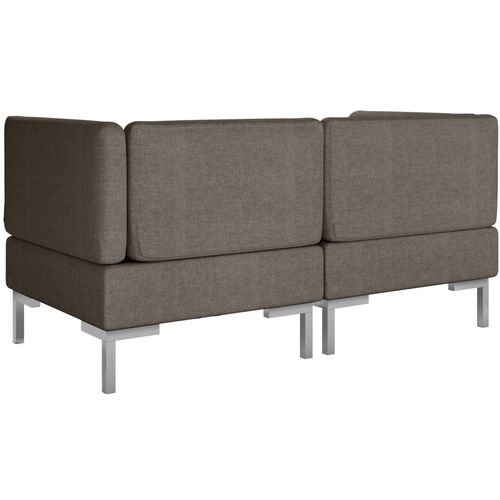 2-dijelni set sofa od tkanine smeđe-sivi slika 34