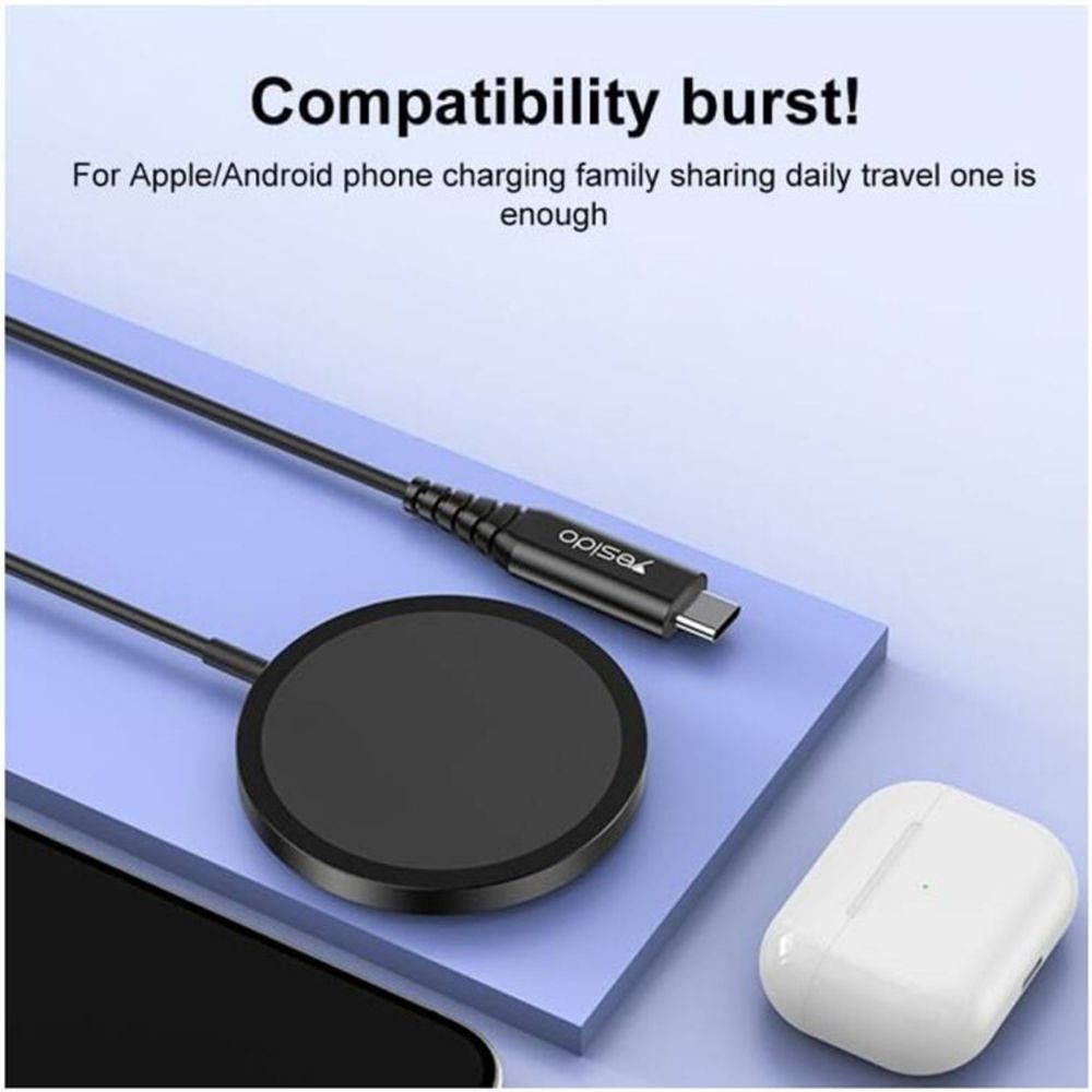 Bežični MagSafe punjač Yesido DS21 15W 1.67A crni slika 6
