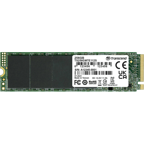 Transcend TS256GMTE112S M.2 NVMe 256GB SSD, M-Key, 3D TLC, DRAM-less, Single-sided, 2280 slika 1