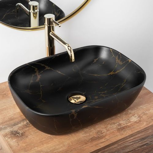 REA nadgradni umivaonik belinda black marble mat slika 3