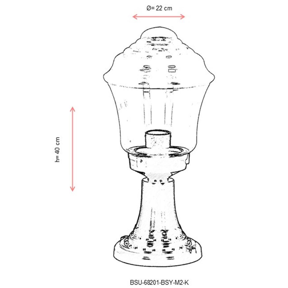 BSU-68201-BSY-M2-K Crna Spoljna Zidna Lampa slika 3