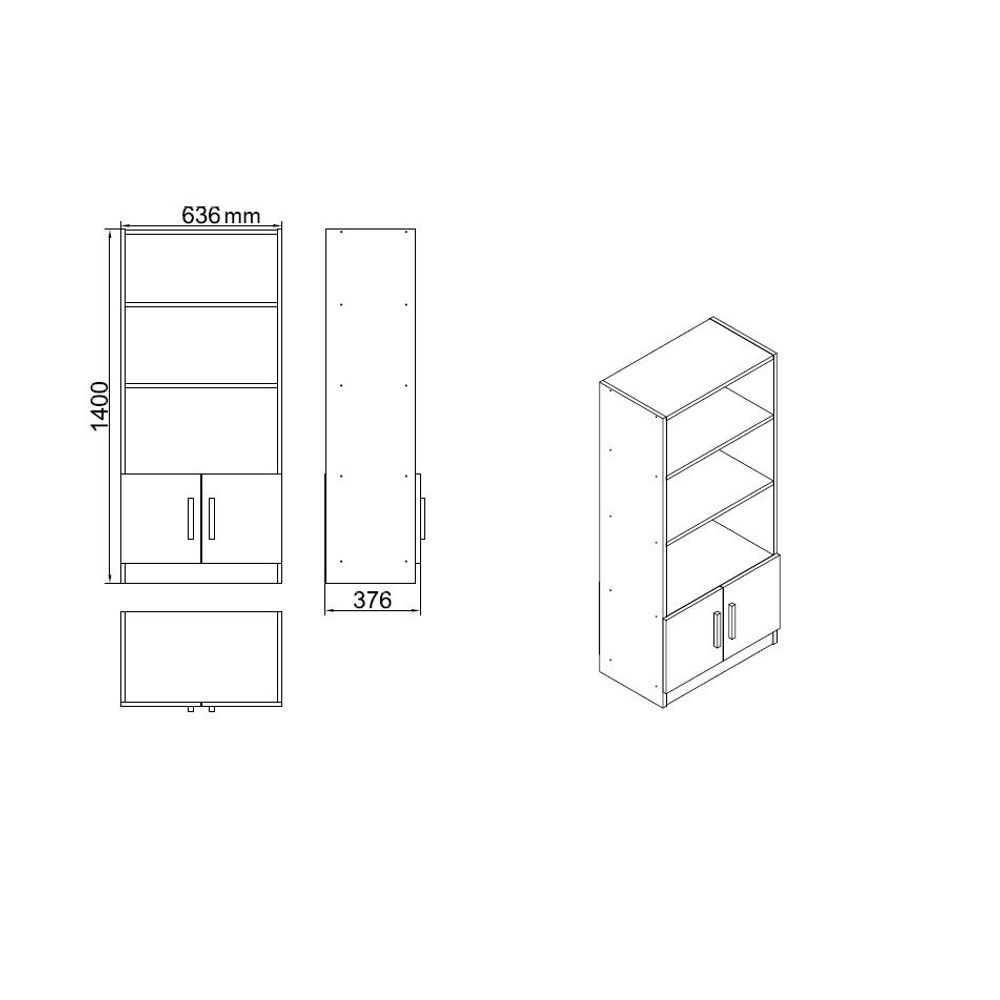Vo11-Ob Oak Crni Set Ureda slika 9