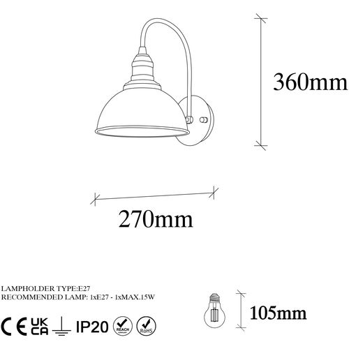 Varzan - 10845 Vintage Wall Lamp slika 6