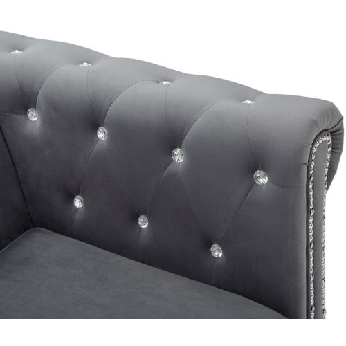 Trosjed Chesterfield s baršunastom presvlakom 199 x 75 x 72 cm sivi slika 36