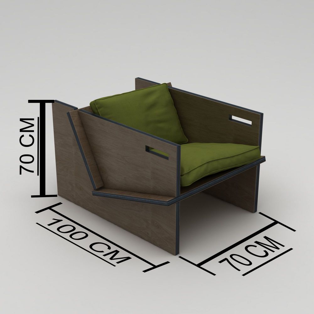 Wing Chair Winner - Zeleni Sjedalica s Prirodnim Drvom slika 5