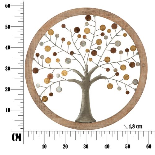 Mauro Ferretti Zidni pano sa ogledalom albero della vita cm ø 61x1,8 slika 8