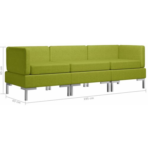 3-dijelni set sofa od tkanine zeleni slika 8