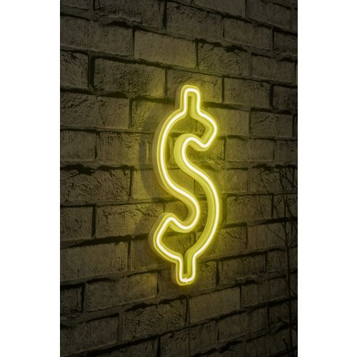 Wallity Ukrasna plastična LED rasvjeta, Dollar Sign - Yellow slika 1