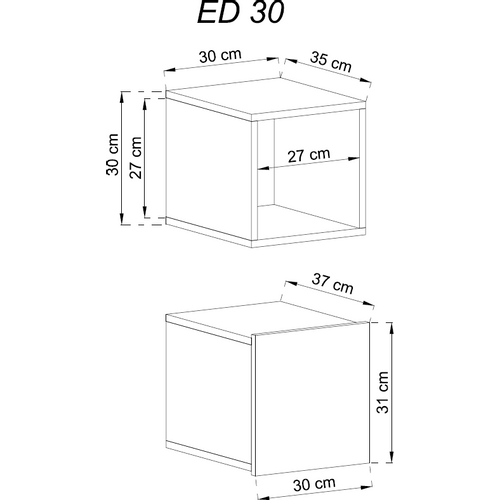 Zidni ormarić ENJOY ED30 - hrast slika 2