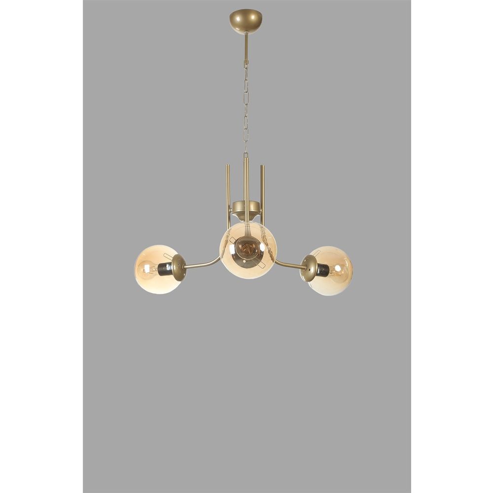Nevada 3 Lü Eskitme Bal Camlı Avize AmberGold slika 3