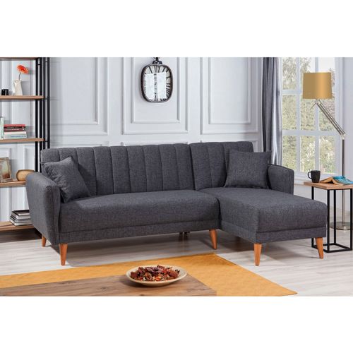 Aqua Coner Right - Dark Grey Dark Grey Corner Sofa-Bed slika 1