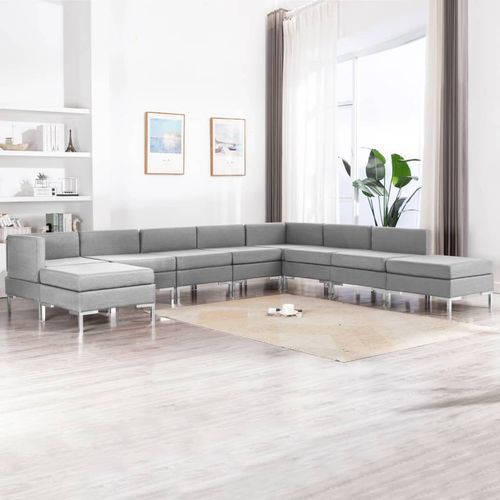 9-dijelni set sofa od tkanine svjetlosivi slika 16