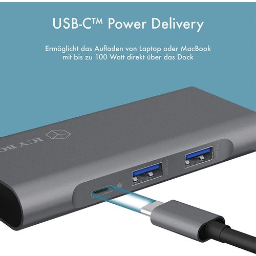 Icybox IB-ADK4026-CPD USB-C Docking Stanica s Podrškom za Punjenje 100W slika 4