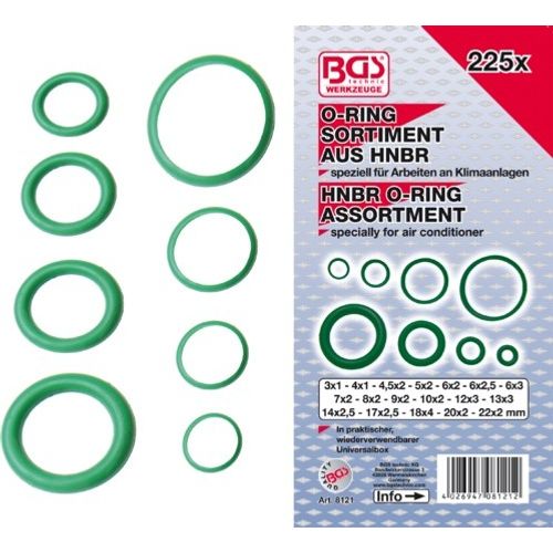 BGS set O-ring HNBR brtvi 3-22mm 225 kom pro+ 8121 slika 1